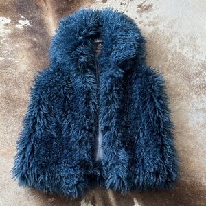 Luxurious Blue Faux Fur Women's Vest